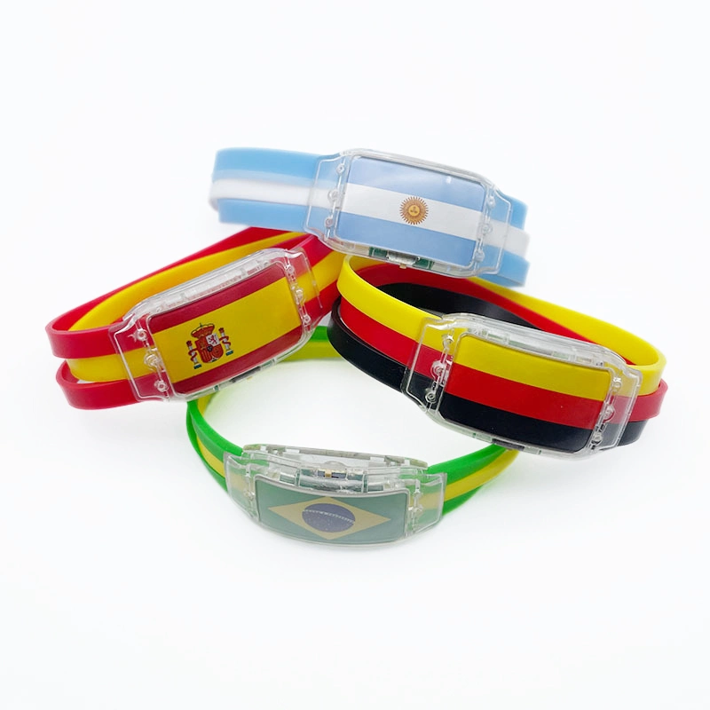 Benutzerdefinierte Flagge Druck Festival Lichter LED Armband für Promotion-Event Armband