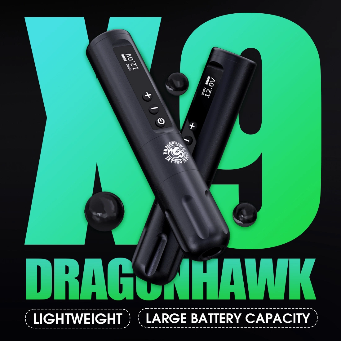 Dragonhawk Big Lithium Battery 3400mAh Wireless Tattoo Batterie Maschine Stift