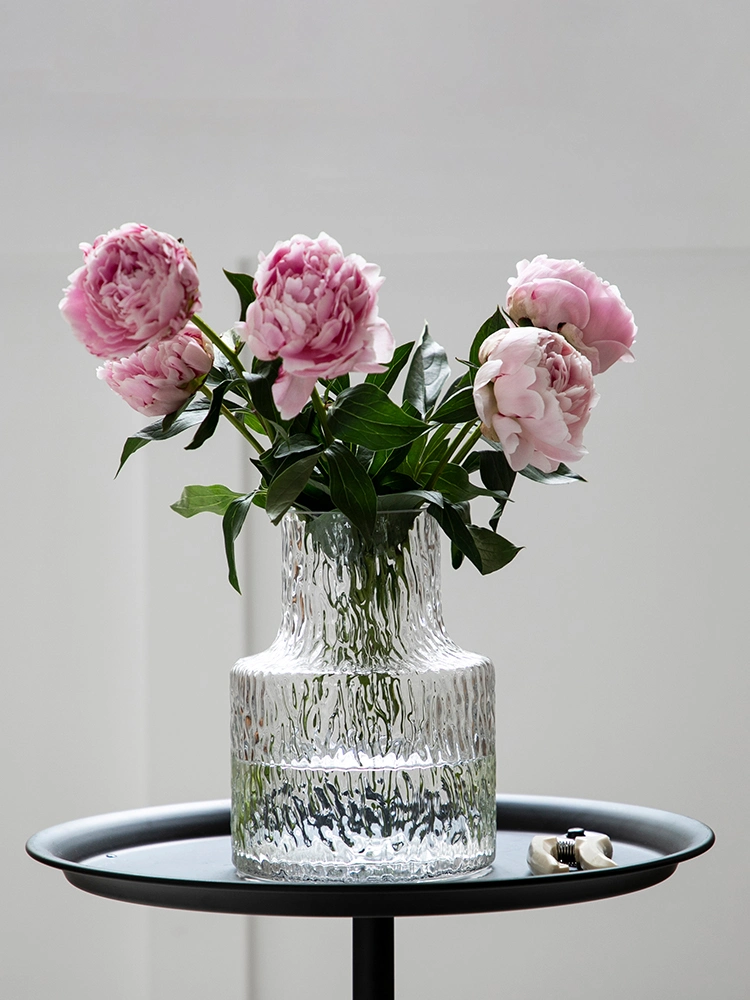 Nordic Style Electroplating Clear Borosilicate Glass Vase Modern Decorative Living Room Home Decoration Flower Vase