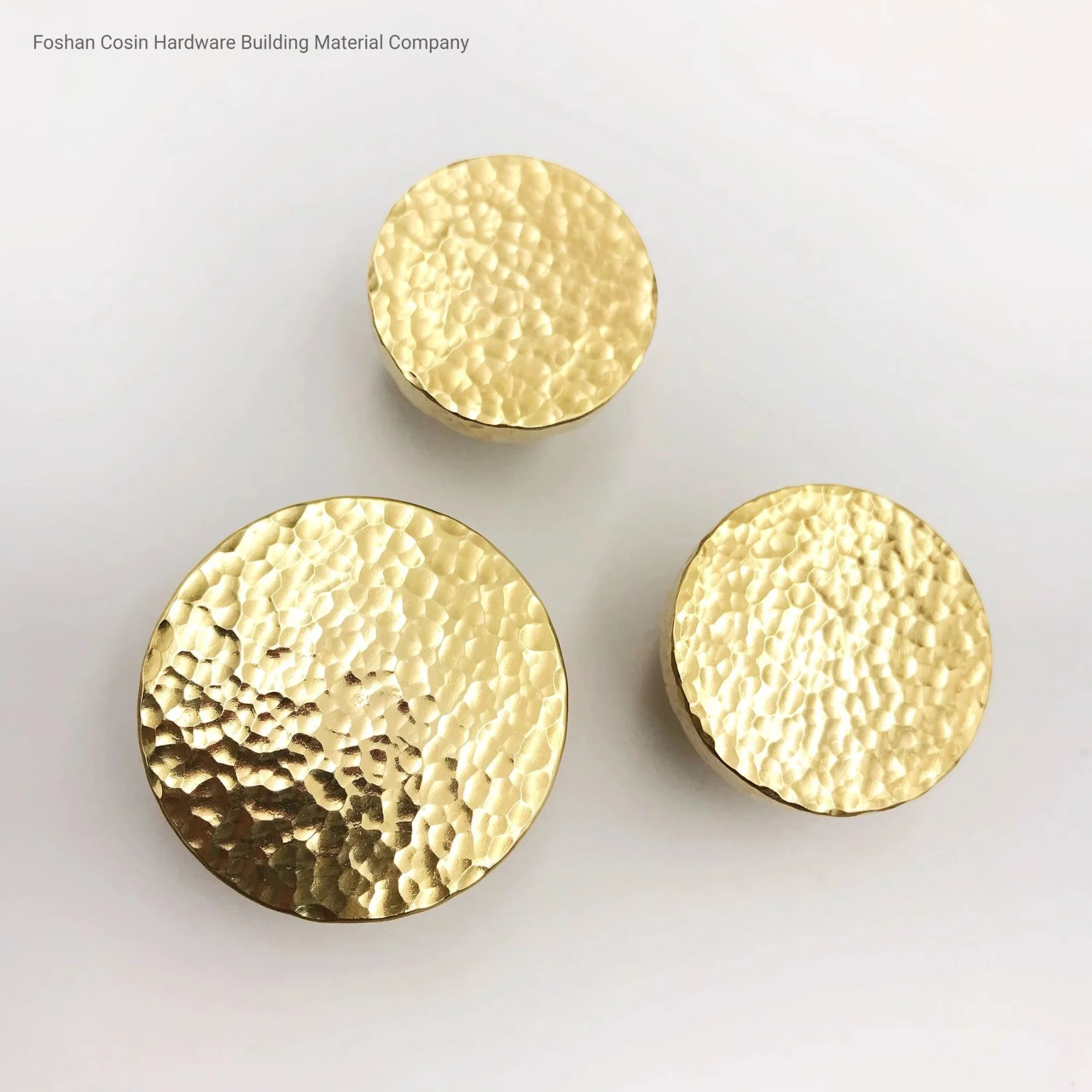 Handmade Brass Wardrobe Handle Light Luxury Textured Knob for Drawer Cupboard Modern Hammer Furniture Door Handle Knob Round Knob