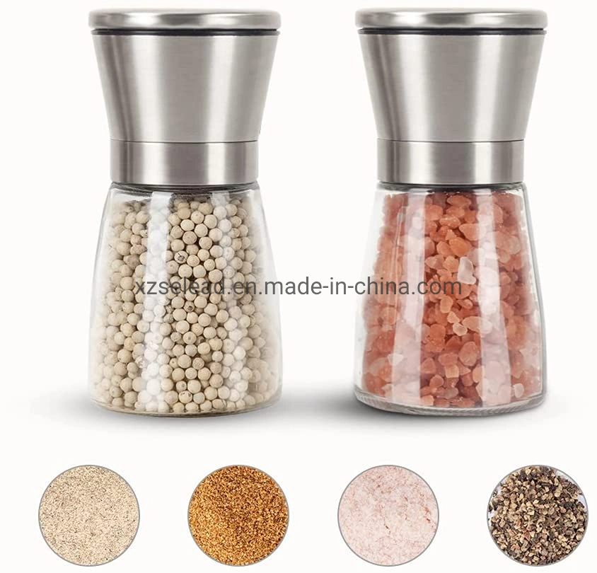 Edelstahl Salz Gewürz &amp; Pfeffer Grinder Set mit hochwertigem Keramikkern, Kräutermühle / Kräutermühle / würzigen Grinder