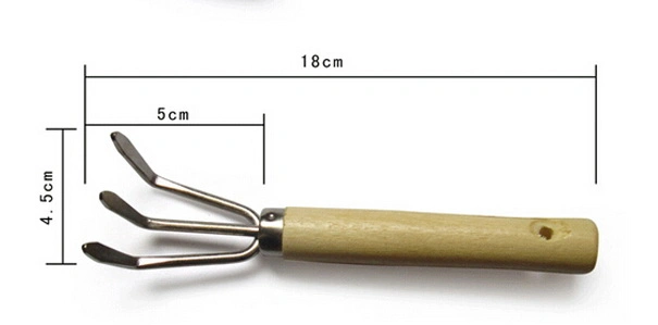 Jeu d'outils de jardin multifonction 4 en 1 à poignée en bois