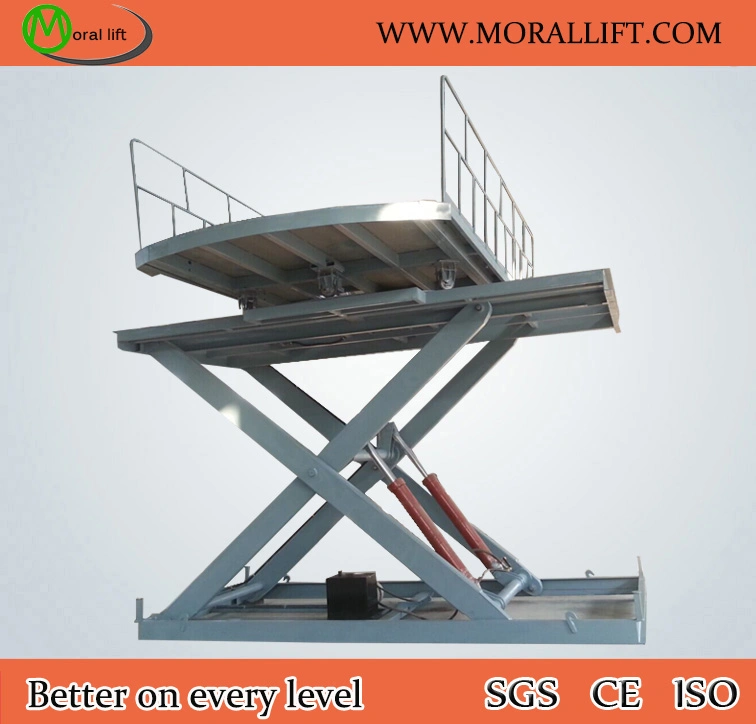 Car scissor lift with turntable