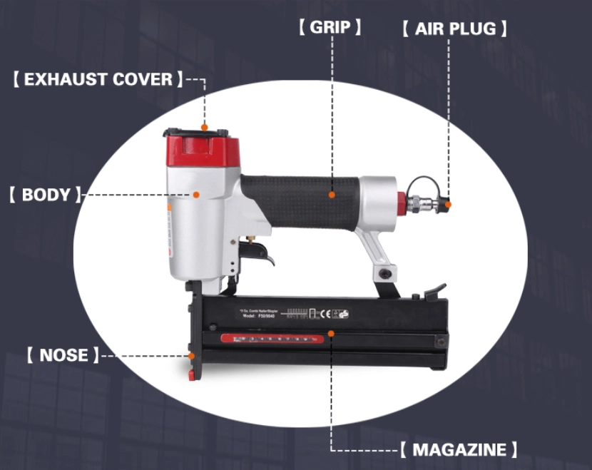 Indicador 18 2en1 aire multifunción Clavador hacia grapadora pistola de grapas pistolas grapadoras F509040