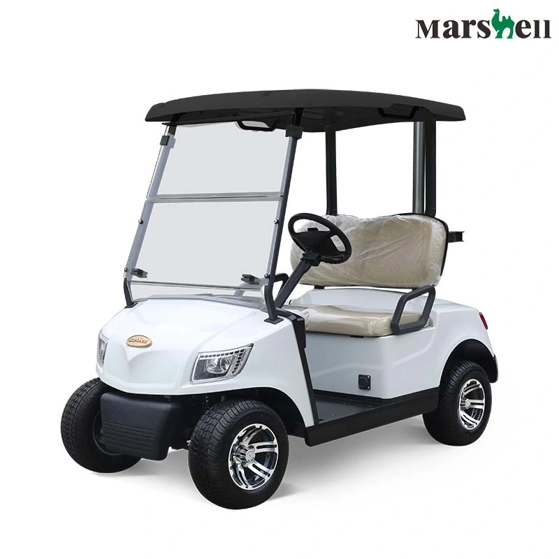 Fabricante Marshell novo modelo fábrica preço 4kw AC motor Sightseeing Carro de golfe elétrico clássico elevado com 2 bancos CE Aprovado (DG-M2)