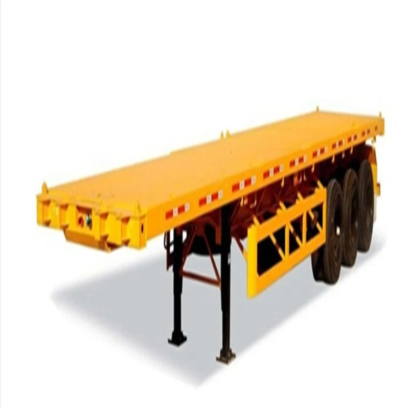 2023 12 Twist Locks 2/3/4 Axles Tri Multi-Axle 28FT 40 FT 45FT Deck Bed Platform Container Transport Flat Bed Semi Trailer with Fuwa Axles, High Grade Gear.