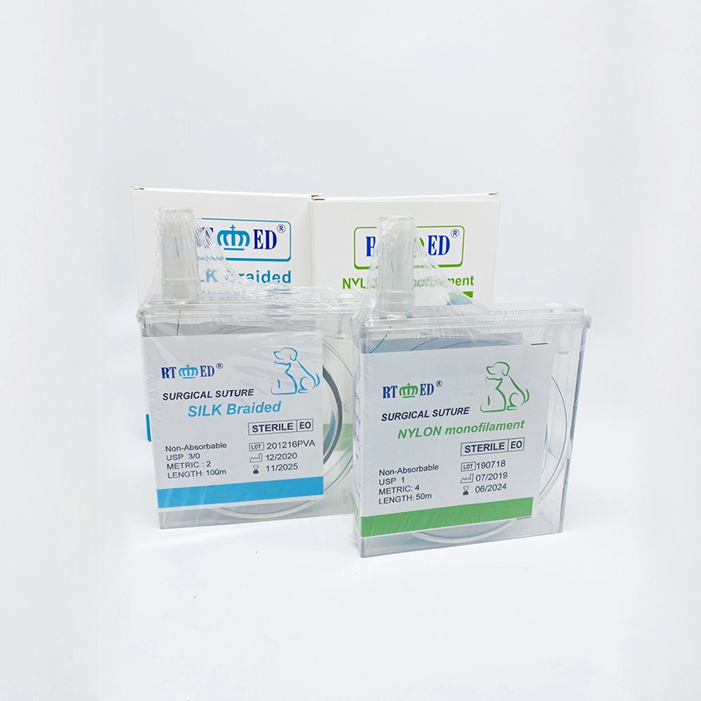 High quality/High cost performance , High Tenacity/Non Absorbable Surgical Cassette Silk/Nylon Suture for Veterinary Use