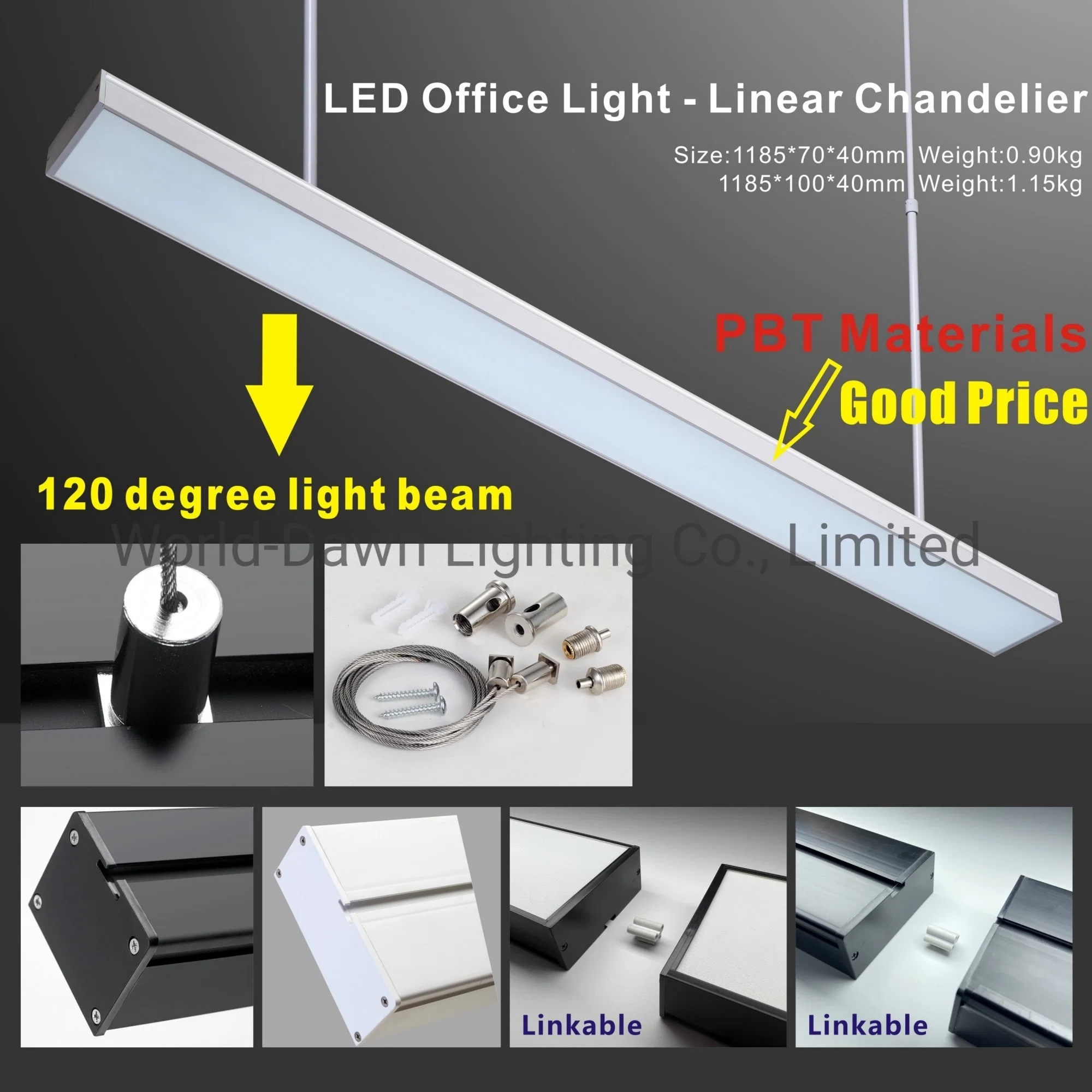 Modern Design LED Chandelier Lamp Commercial Indoor Home Office Classroom Linkable Pendant Ceiling Lighting LED Linear Light
