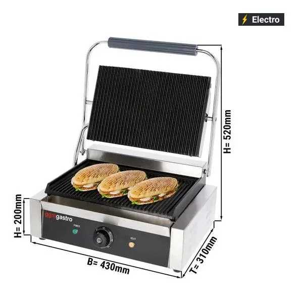 Contact Grill/Panini Maker - Top & Bottom Grooved