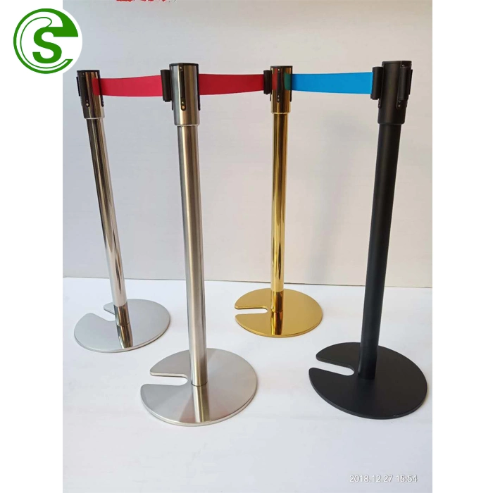 High quality/High cost performance  Steel Crowd Control Retractable Belt Barrier Pole