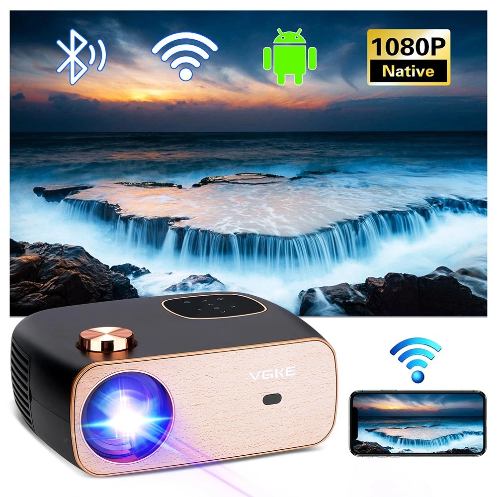Mini projecteur de film portable Android 1080P avec écran 150 ANSI 8000 lumens Home Cinéma