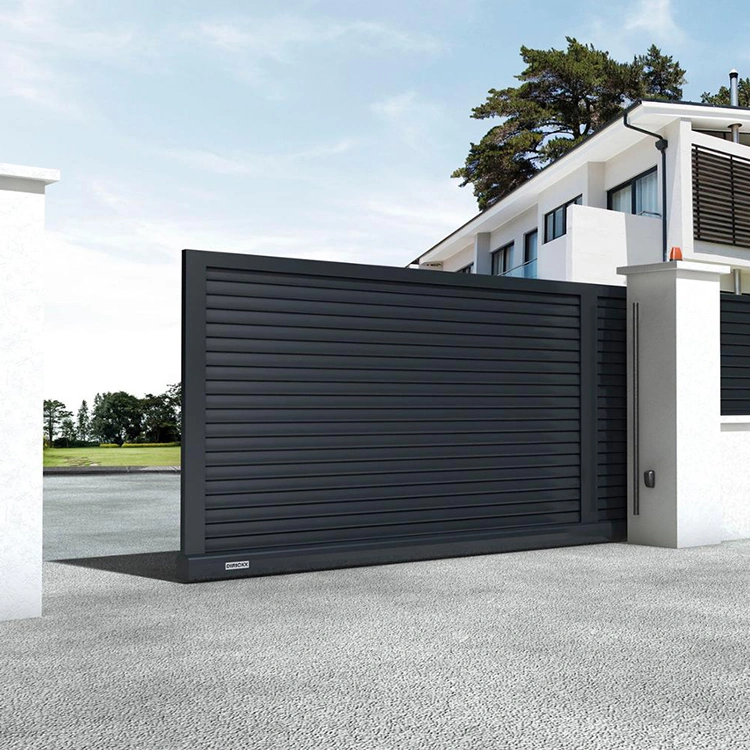 HS-Mg43 Modern Aluminium Louver Gates House Villa External Aluminum Automated Sliding Front Fence Gate Door Designs