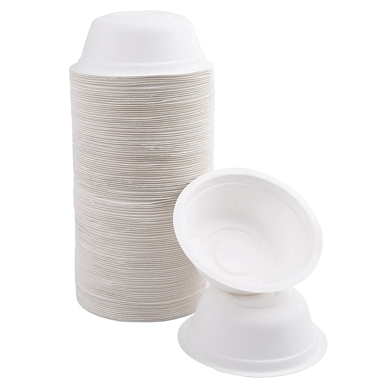 500ml assiette à salade jetable vaisselle soupe ronde brune carton Kraft Conteneur d'emballage avec couvercle revêtement intérieur en PLA