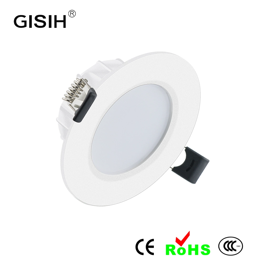 Gisih Factory Direct 7W 60d CE RoHS IP44 3000K-6000K 3 Years Warranty Plastic Clad Aluminum Home Recessed LED Downlight LED Light