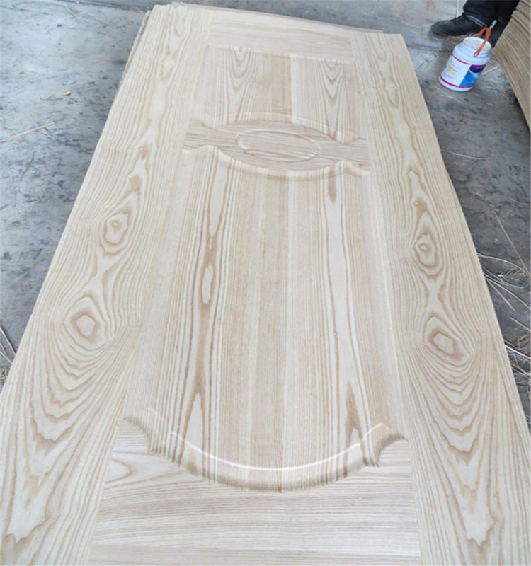 3mm 4.2mm Thickness Natural Wood Veneer Melamine Moulded Laminated MDF and White Color Door Skin