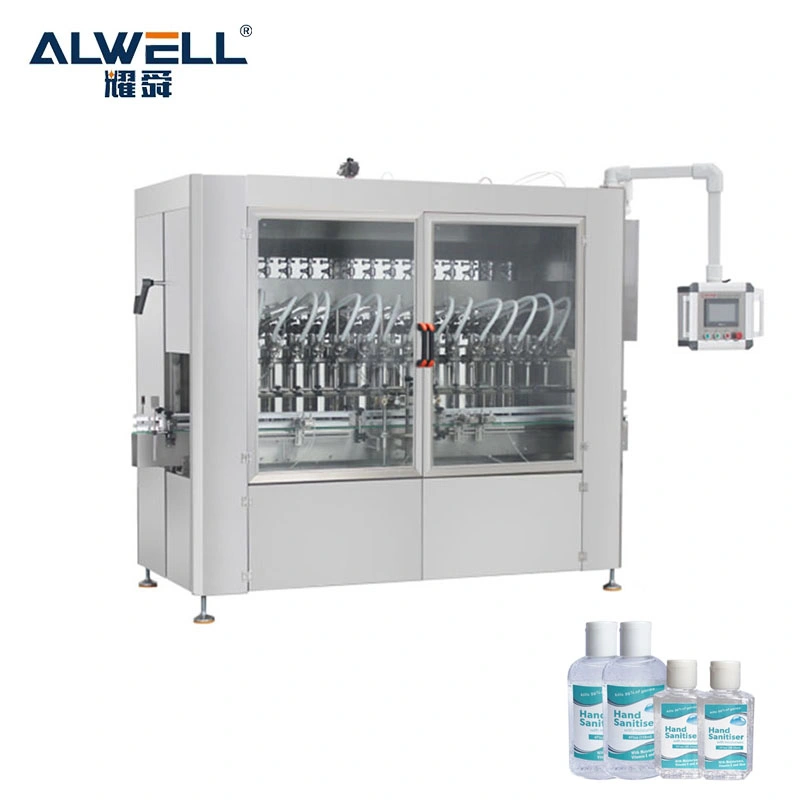 Machine automatique de remplissage de liquide de gel désinfectant pour les mains à base d'alcool pour produits chimiques Industrie avec équipement d'étiquetage de bouchage