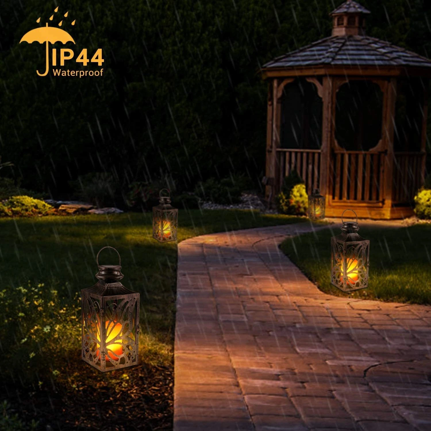 Auto Solar Power Pathway Lights com pega IP65 Waterproof Lawn Lâmpadas