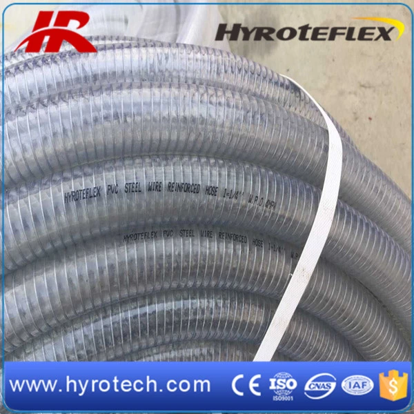 Espiral de alambre de cobre de vacío industrial clara del conducto de aire pu la manguera de ventilación conducto de la manguera de PVC flexible