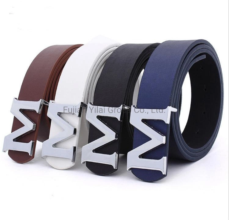 Custom Genuine Leather Belt hommes Cowhide cuir pu Belt Designer Ceinture à boucle avec lettres M unisexe