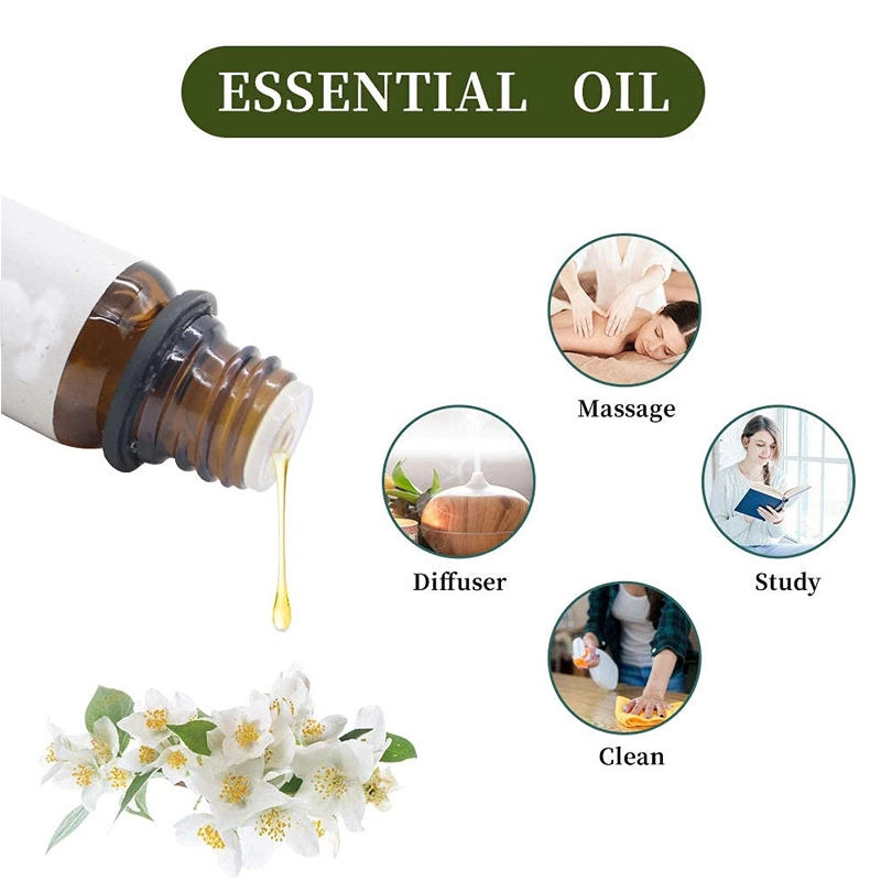 100% Pure Aromatherapy Oil Pure Jasmine Flower Essential Oil for Massage, Bath, Incense, SPA Kit Essential Oil