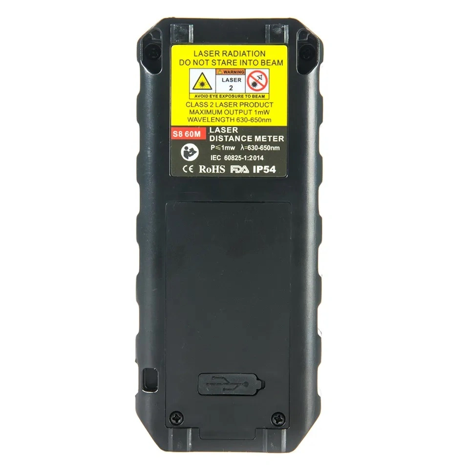 Laser Distance Meter IP54 Measure with 2 Bubble Levels Bigger Clear Backlight (LDM-S8A1 70)