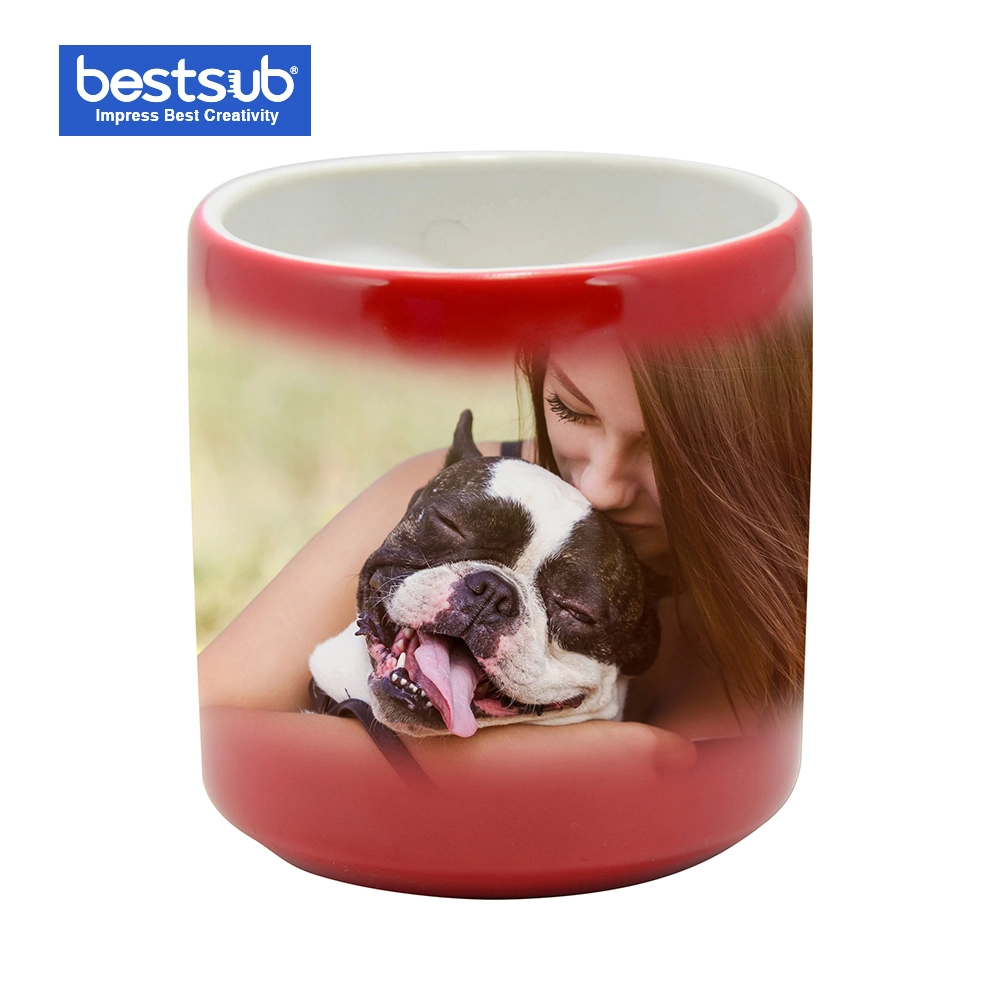 Bestsub Porcelain Heart Shape Handled Color Changing Sublimation Mug Lover Mug (B4XH)