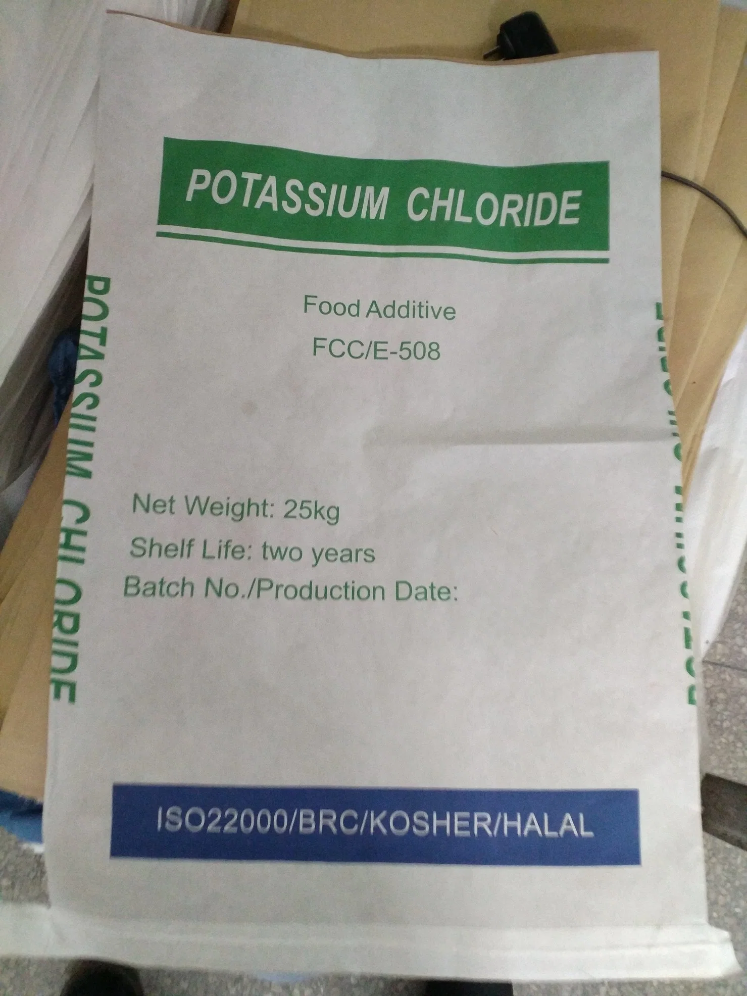 KCl aditivos alimentares cloreto de potássio CAS: 7447-40-7