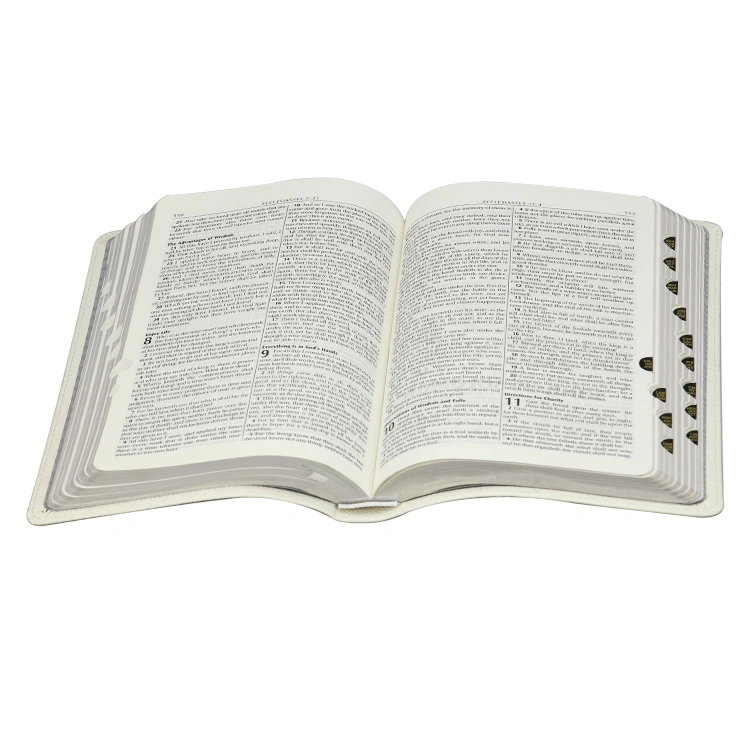 Custom White Brown A5 Leather Cover Bible Book Printing Service