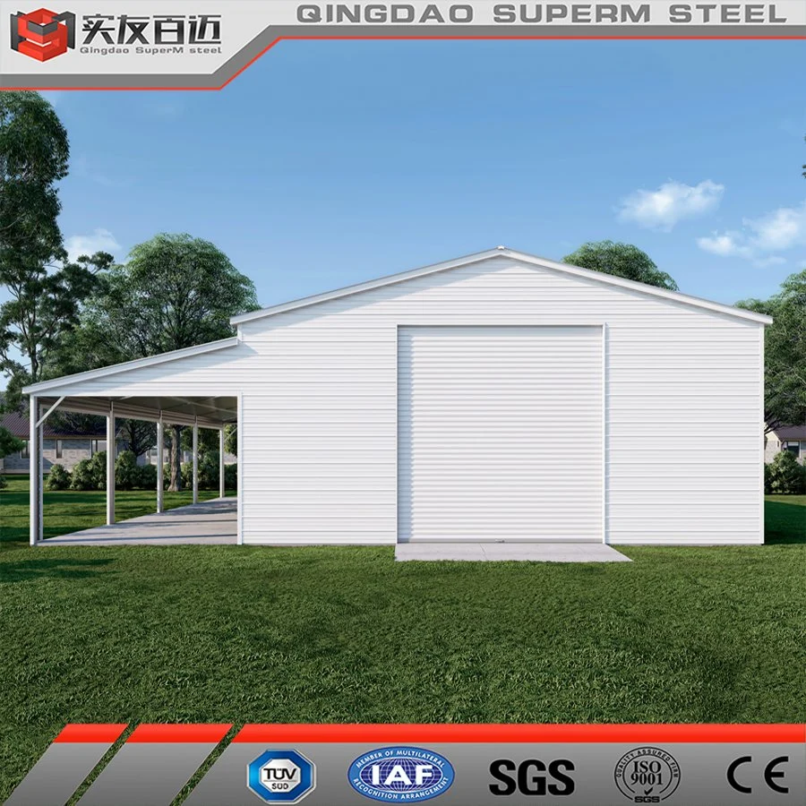 Fabrico de telhados de aço para casas pré-fabricadas em metal para armazéns de metal Kit Storageshed Metal Garagem Carport barracões armazenamento ao ar livre