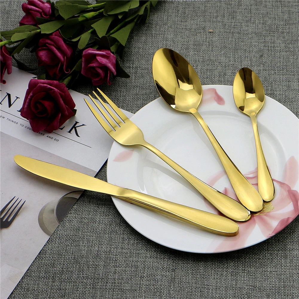 304 Gold Plated Stainless Steel Flatware for Wedding