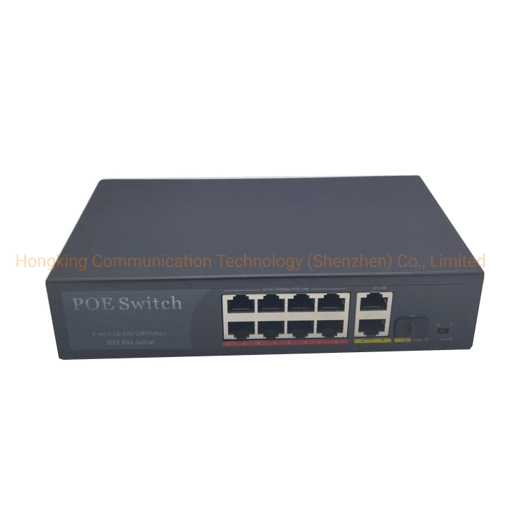 Conmutador OEM ODM 10 puertos 10/100Mbps de fibra activa 48V Poe Para IP