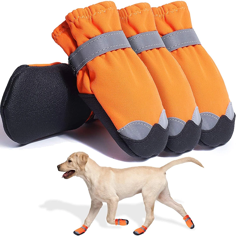 Durable 4PCS/Set Pet Shoes & Socks Non-Slip Paw Protectors Dog Boots Pet Snow Shoes