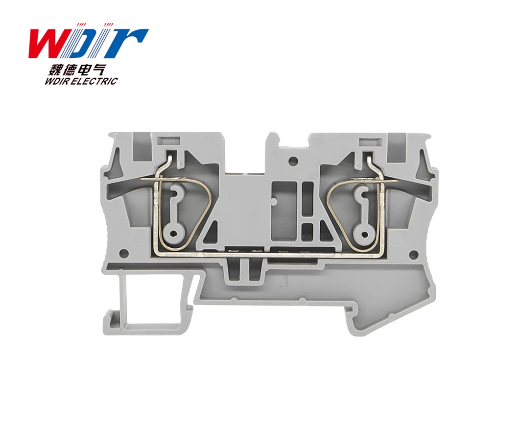 DIN Rail Mounted Terminal Block Spring Terminal Block 6mm 2way