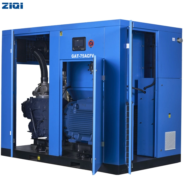 6-13bar Double Stage Industrial Silent Stationary Direct Drive Oil Lubricated Rotary Screw Air Compressor 30HP-476HP Factory Direct Supply for General Industry