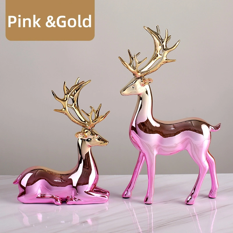 Fashionable Crafts Golden Elk Living Room Ornaments Home Decoration