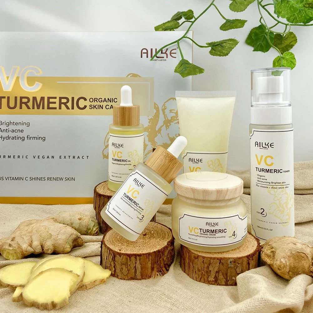 Wholesale OEM Facial Care Self Care Set Turmeric Organic Skin Products Set Skincare Set for Women