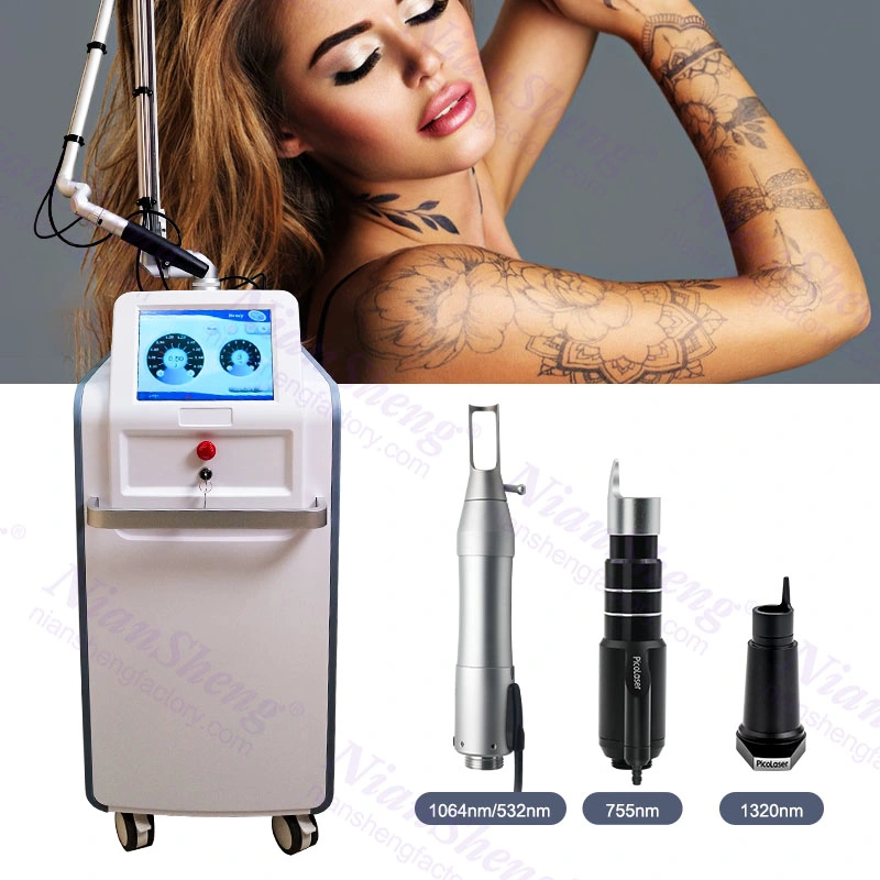 إزالة تاتو ماكينة الليزر المتعددة الكثافة ذات Q-Switched ND YAG Picosecond Laser تصبغ الليزر بالتقشير مناسب لكل معدات التجميل