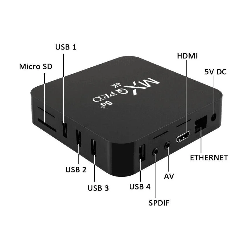 Tout nouveau décodeur TV IP numérique Smart TV Android TV Box Mxq PRO 4K 4G 32GB 5g 128GB Android 11 4K Lecteur vidéo/multimédia intelligent