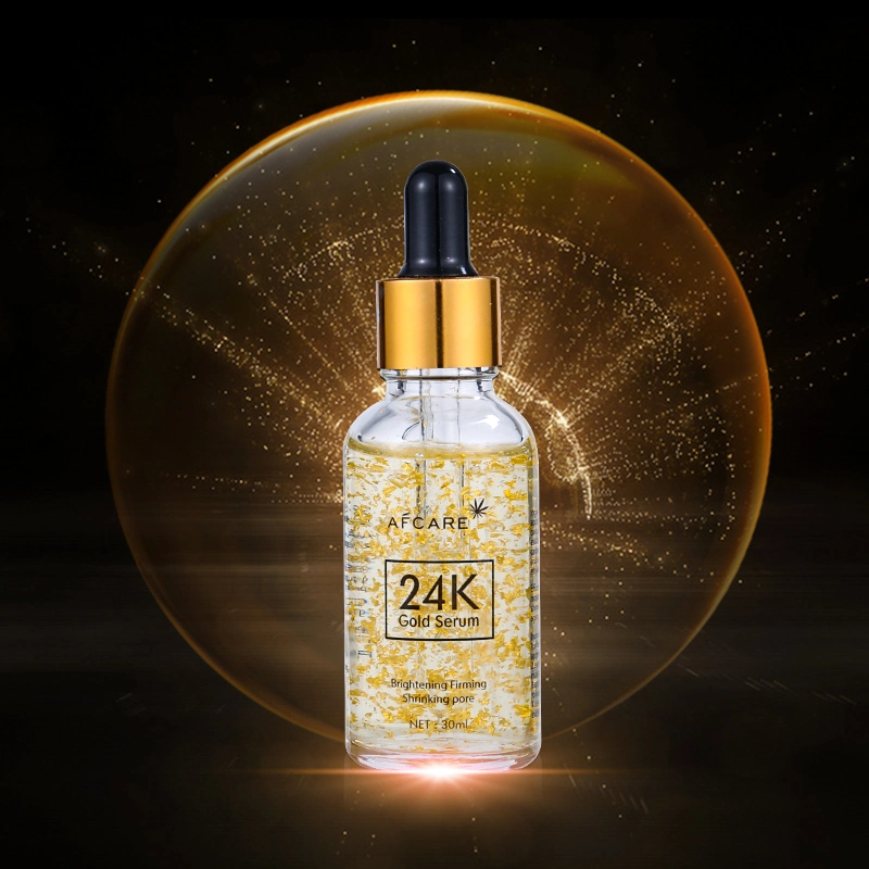Частные логотип OEM на заказ органических уход за кожей 24K Gold Face сыворотку освещением уплотняющие поверхности суть