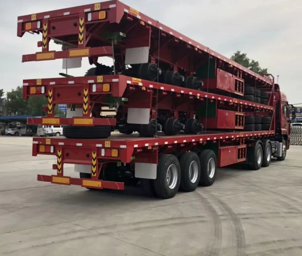 3 ejes 20ft de superficie plana de 40 pies recipiente Semi Trailer