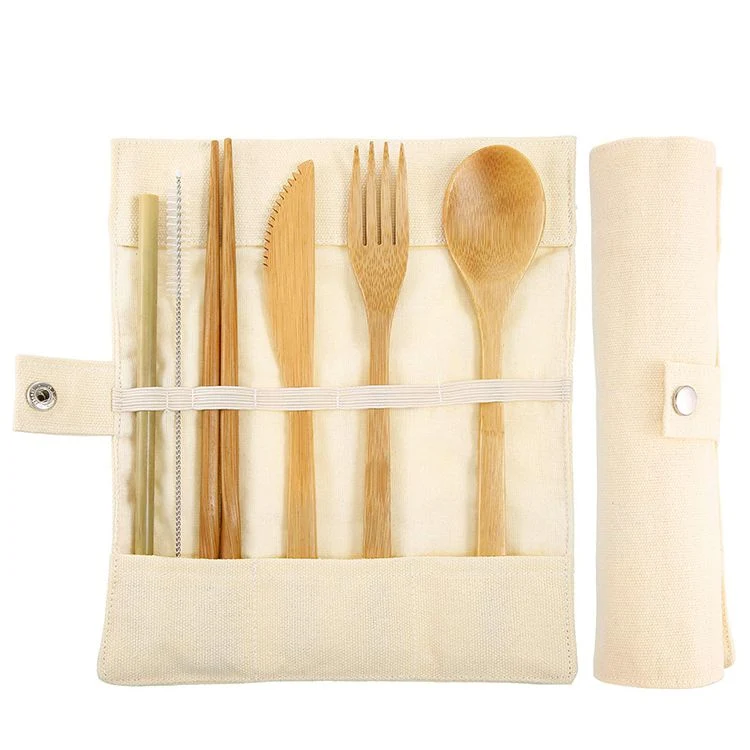 Reusable Bamboo Cutlery 6 Piece Set - Knife/Forks/Spoon/Eco-Friendly/Utensils/Reusable Ecotensils