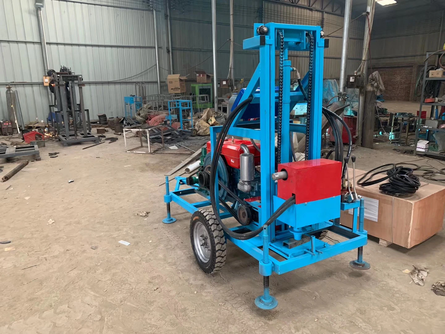 Electric Start Hydraulic Water Well Drill Rig Small Drill Machine