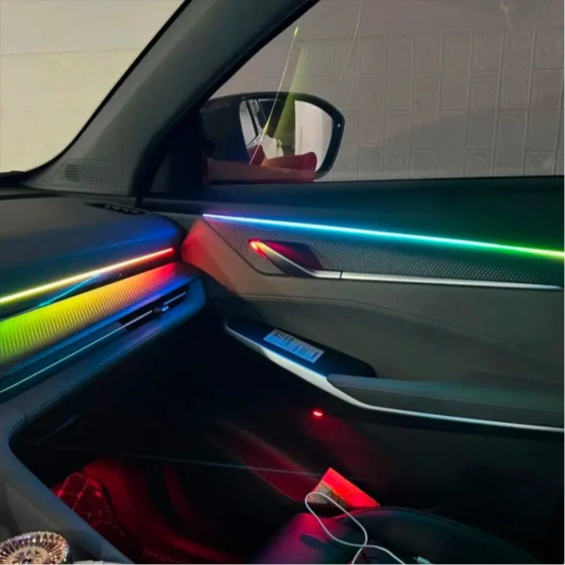 Controlo da APLICAÇÃO para telemóvel iluminação ambiente flexível Strip LED para automóvel Interior Luz ambiente