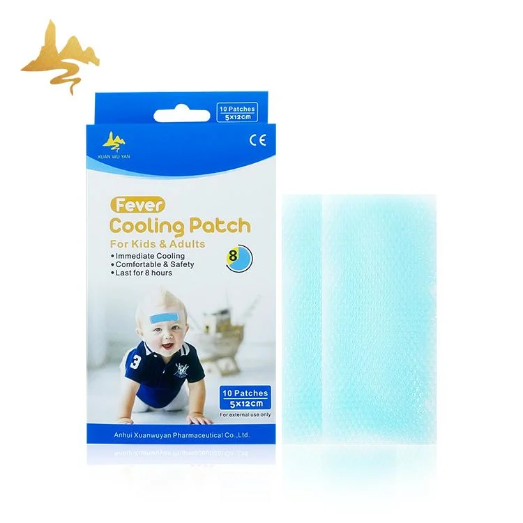 Best Seller japonés buena adherencia hidrogel azul Gel refrigeración Parche para fiebre