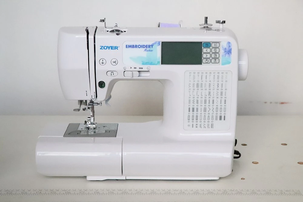 Venta caliente Zoyer ZY1950n bordado interno y orificio de botón de la máquina de coser máquina de coser domésticas bebé máquina de coser