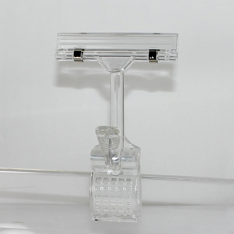 Supermarket Clear Plastic Pop Sign Clip Merchandise Price Tag Holder Display Label Clip