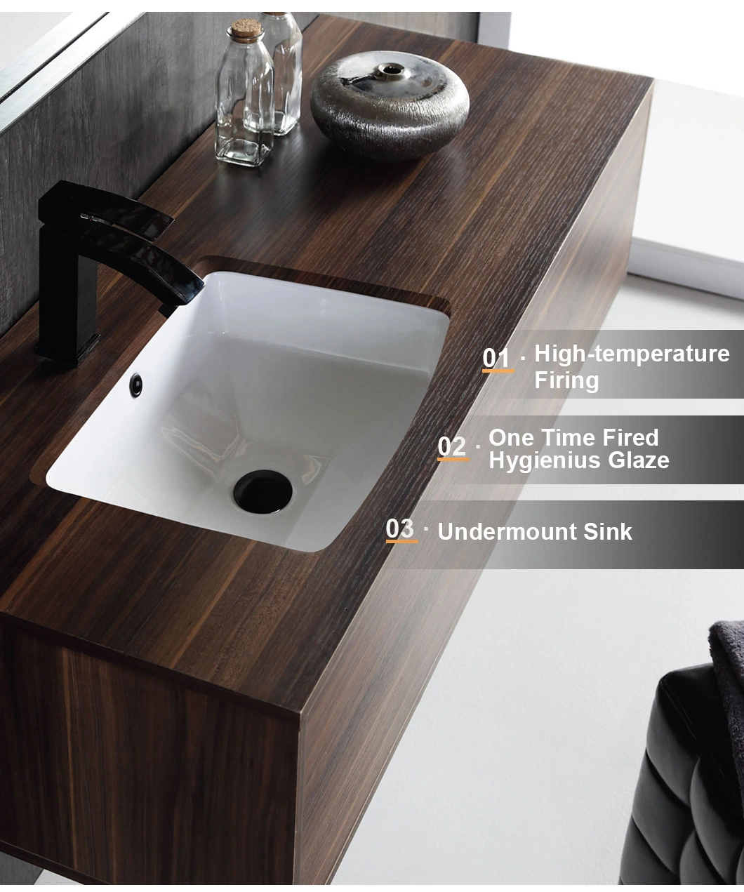 Scratch-Resistant Non-Porous Finish Ceramic Porcelain Bathroom Sink Chaozhou Sanitary Ware Factory Gold Suppliers