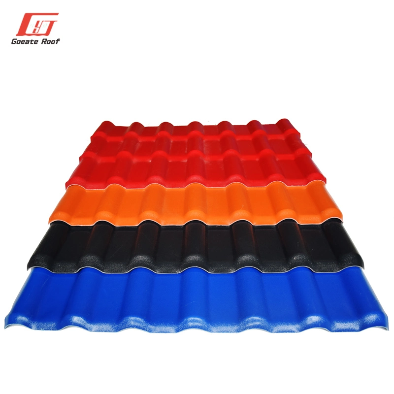Los materiales de plástico de PVC de ASA de caucho de Guangzhou culebrilla techos Español Tejas de resina sintética