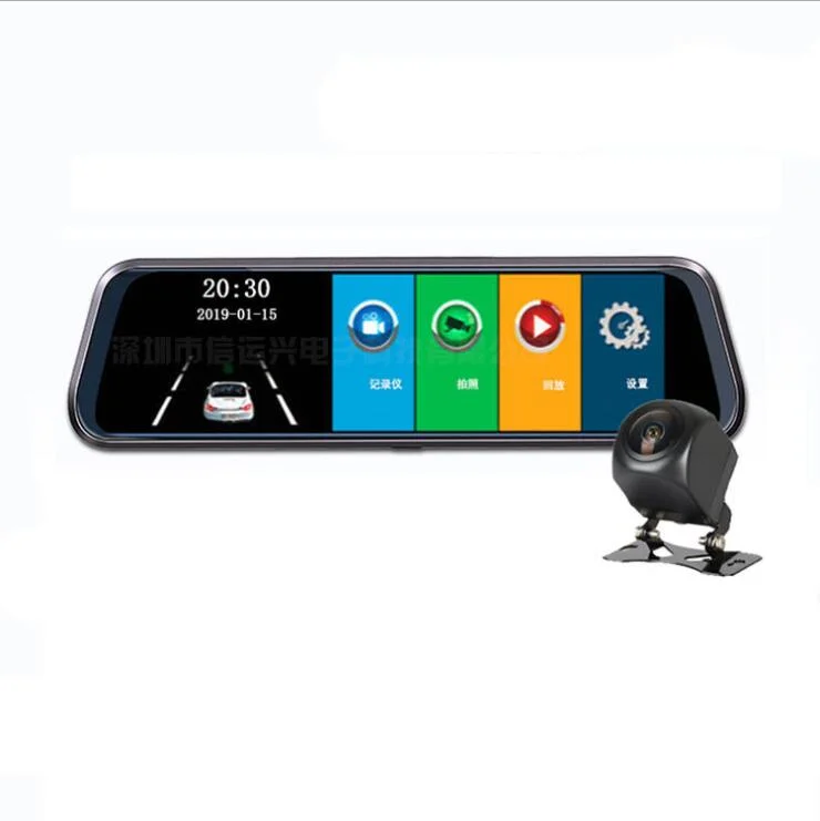 Streaming Video Mirror Super Night Vision FHD 10 Inch 2.5D Touch Screen Car DVR