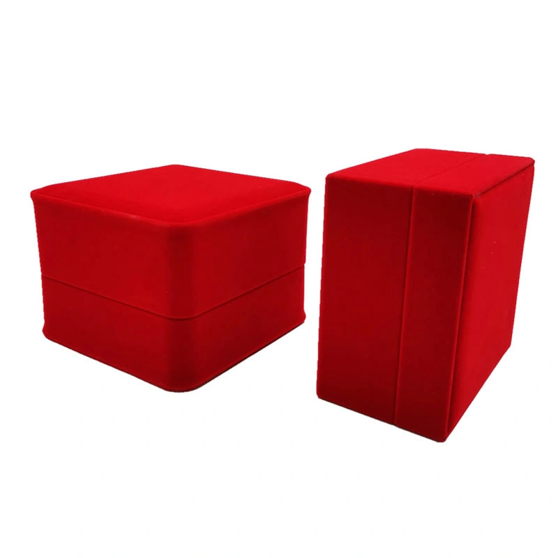 Factory Directly Wholesale/Supplier Red Square Velvet Bracelet Box for Jewelry Box